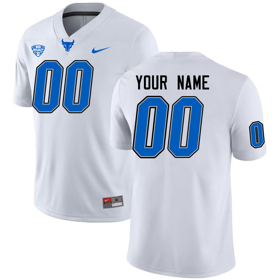 Custom Buffalo Bulls Name And Number College Football Jerseys Stitched Sale-White